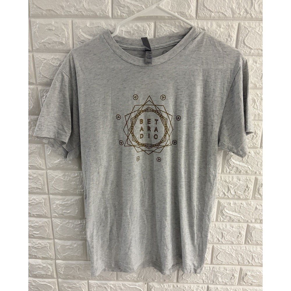 NEXT LEVEL APPAREL‎ MENS SHIRT SIZE SMALL BETA RADIO SHORT SLEEVE GRAY
